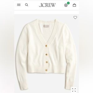 J Crew Cashmere cropped V neck cardigan sweater XS